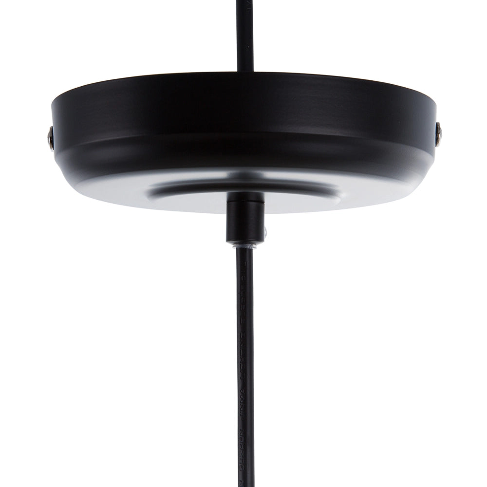 Lampada a 1 Luce con Paralume in Filo Metallico Nero Traforato