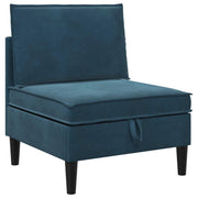 Divano | Divano da soggiorno | Sofa Centrale con Spazio di Archiviazione Blu Velluto