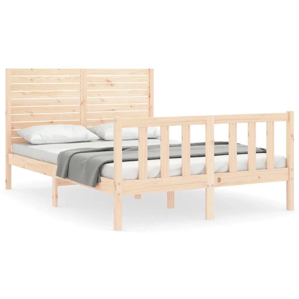 Letto senza Materasso-Struttura Letto 140x190 cm in Legno Massello di Pino 176952