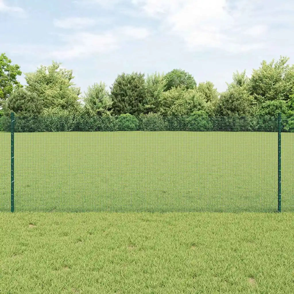 Recinzione con pali. Verde 0.8 x 25 m Acciaio