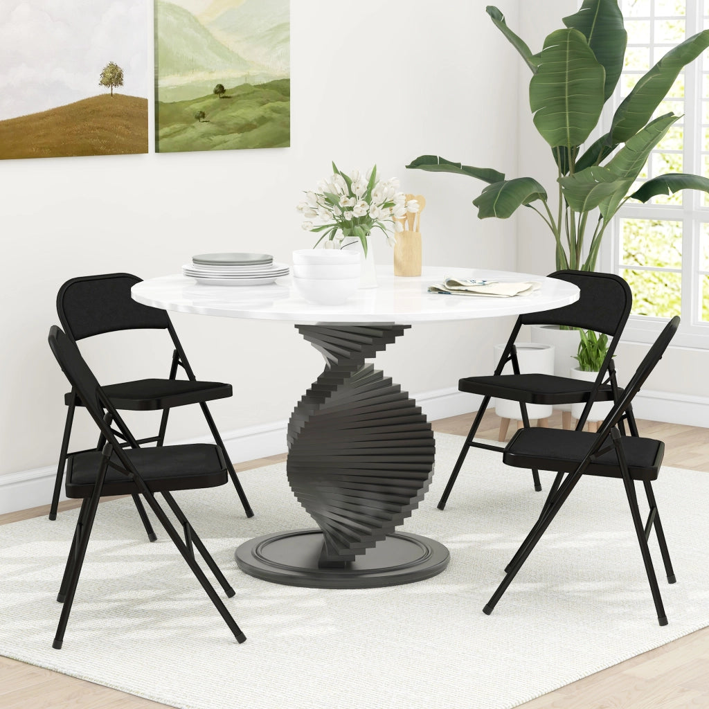 Set 4 Sedie Pieghevoli Imbottite ¨C Xylo ¨C Struttura Acciaio Nero Seduta Poliestere