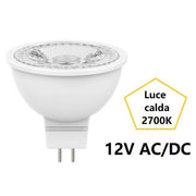 GU5.3 MR16 LAMPADINA FARETTO 12V AC/DC A LED 6,9W LUCE CALDA 2700K 500LM BOT