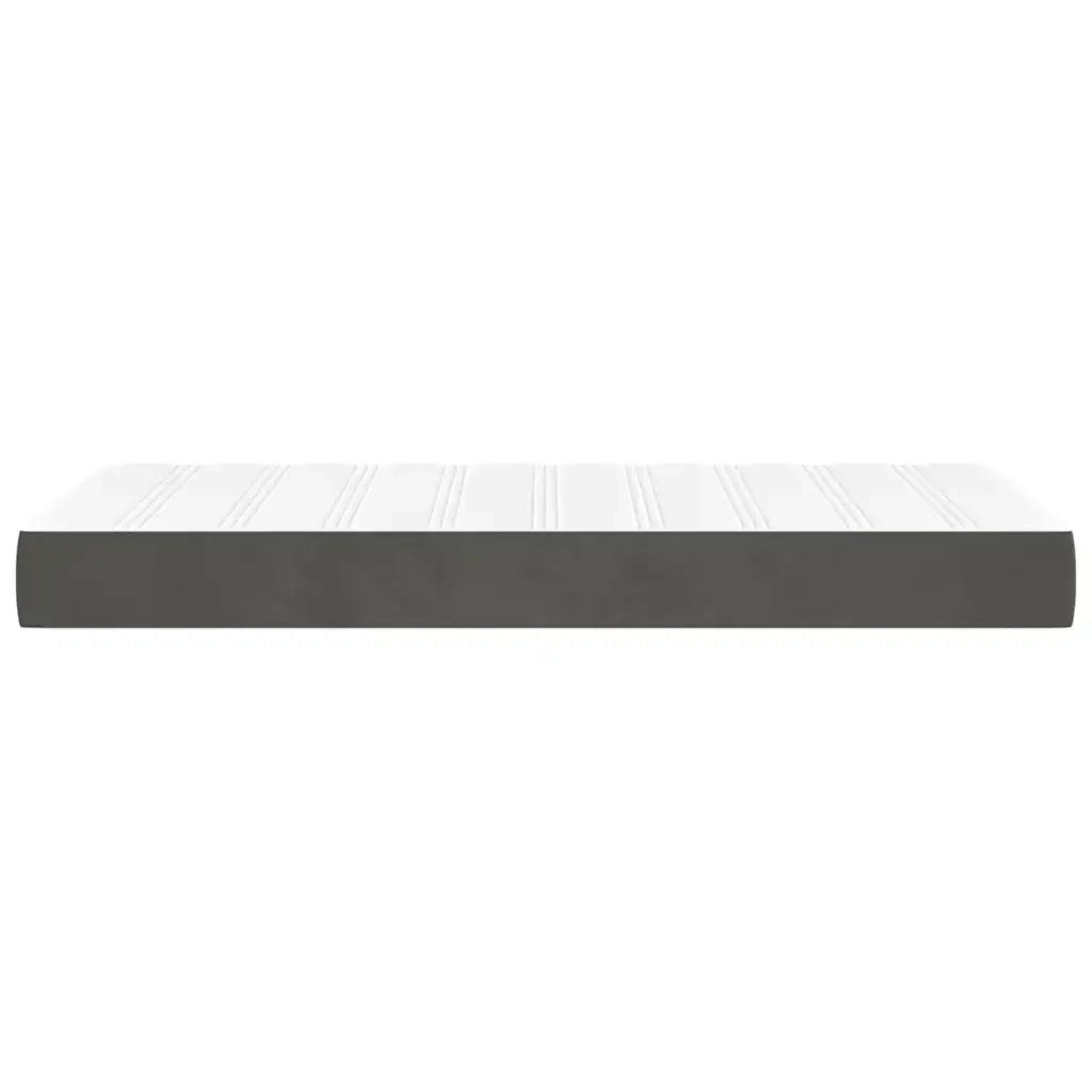 Materasso a Molle Grigio Scuro 90x210x20 cm in Velluto