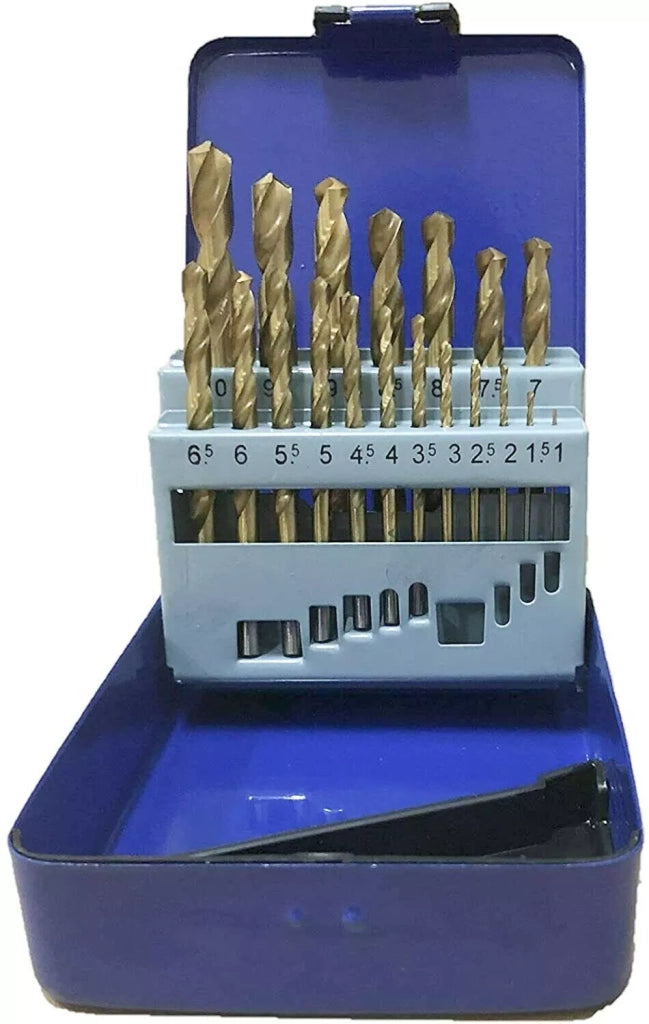 PUNTE 19 PZ PUNTA TRAPANO ACCIAIO ALLUMINIO TITANIO HSS FERRO 1-10 MM