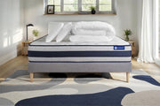 Pacchetto letto completo - Materasso 180x200cm + Box spring con doghe (in kit) + 2 cuscini + Piumino - Actimemo Ergo