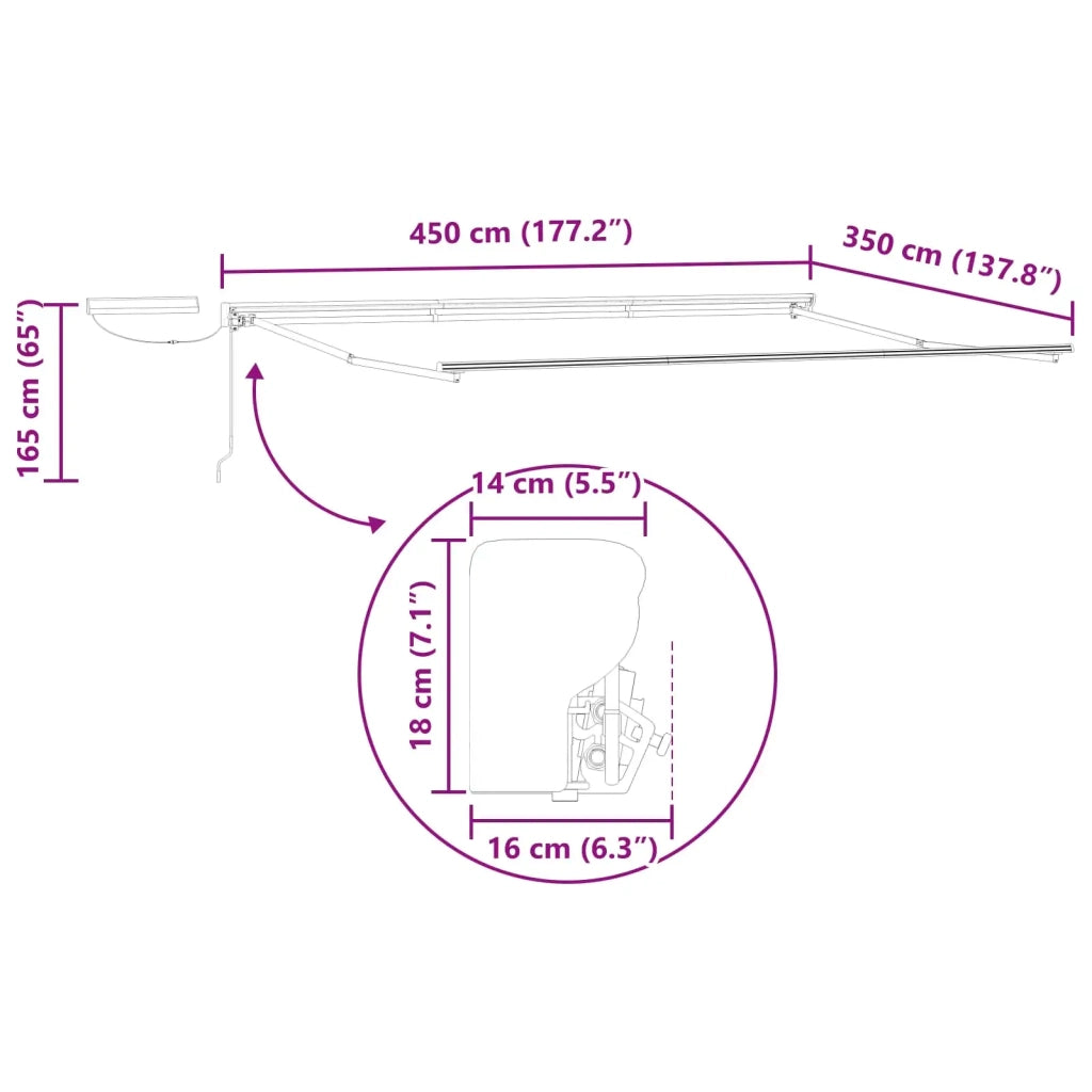 Struttura della tenda elettrica retrattile Bianco 4,5 × 3,5 m 42024866