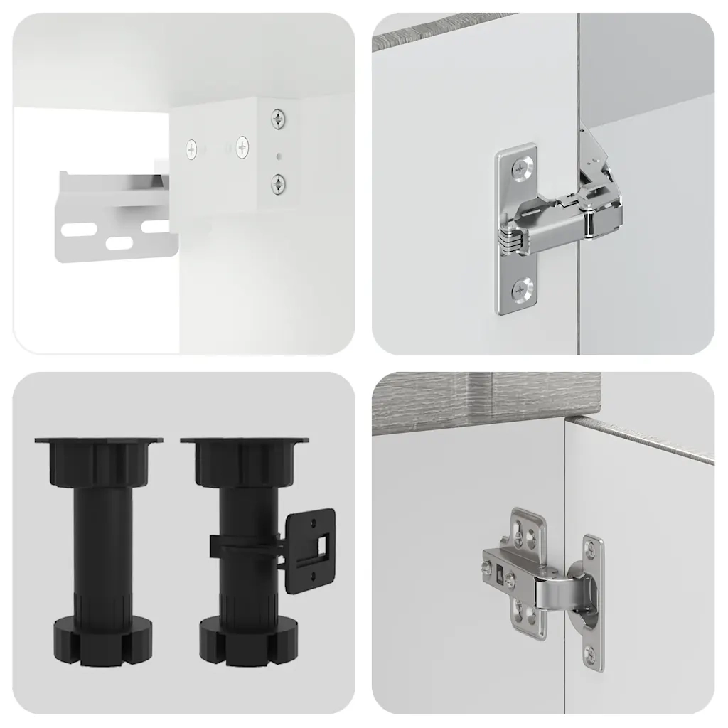 vidaXL Set Mobili da Cucina 11 pz Lucca Grigio Sonoma in Truciolato