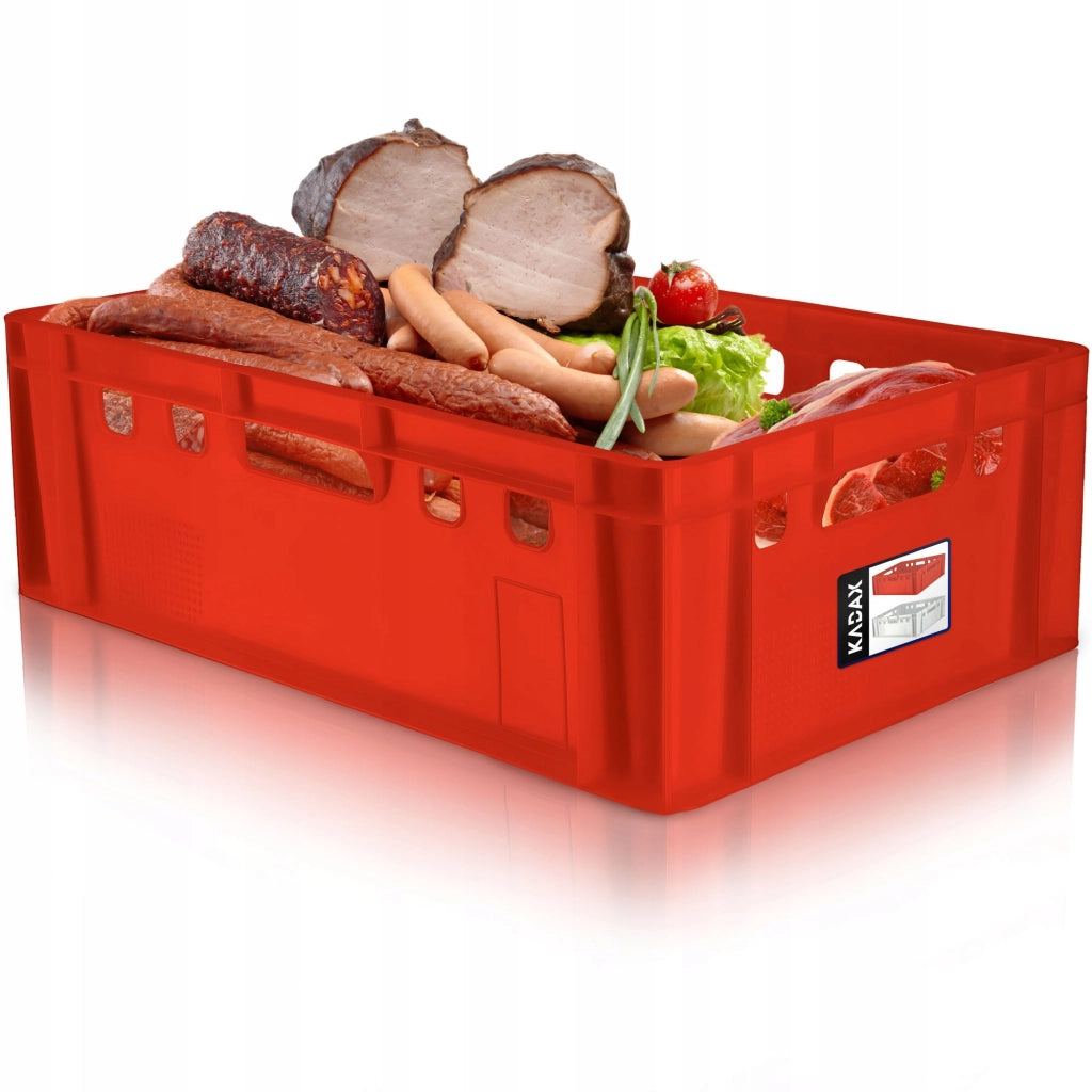 Contenitore per carne in plastica KADAX Euro E2, robusto, certificato, 40L