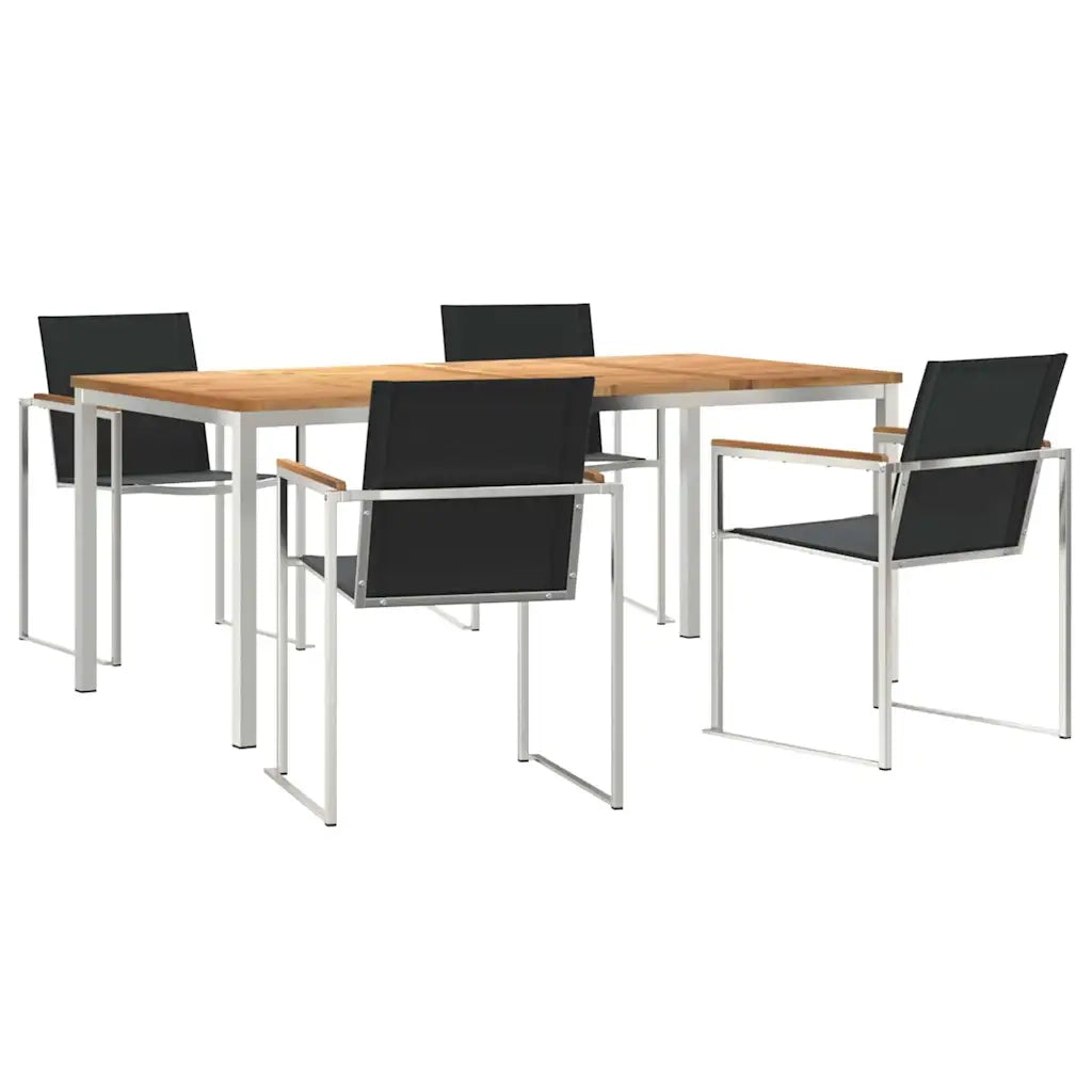 Set da Pranzo per Giardino 5 pcs Marrone Legno di teak solido 3334833