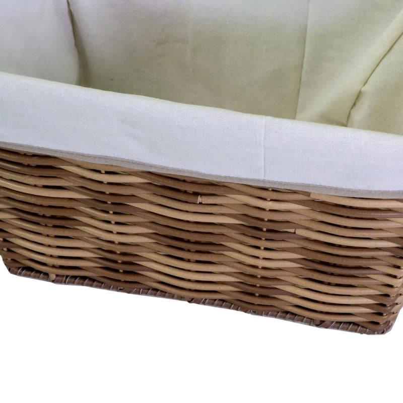 Cesta plastica grigio 1-2 con fodera bianca rettangolare cm 50x39h30
