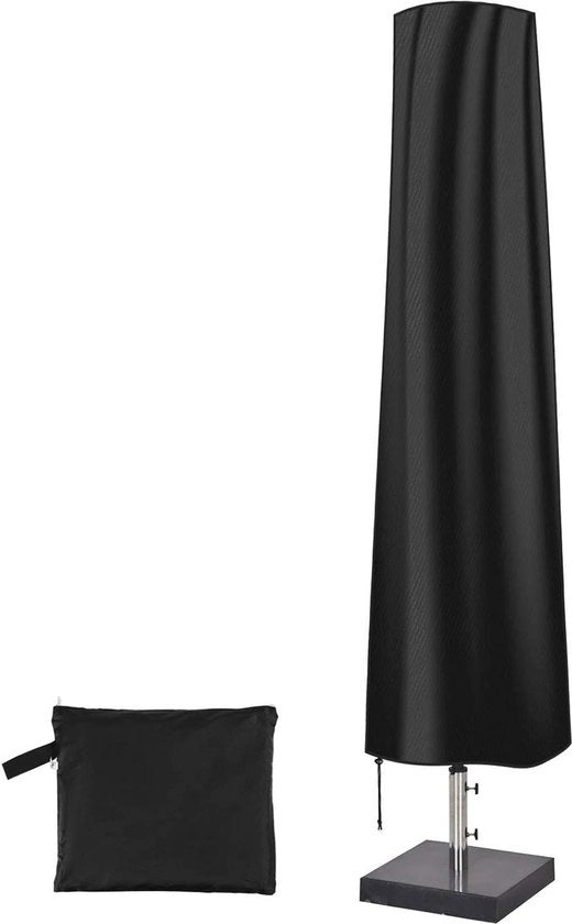 Cappotto per ombrellone acqua e polvere resistente, UV-stabile, con tasca di stoccaggio - 190 x 30 x 50 cm - nero