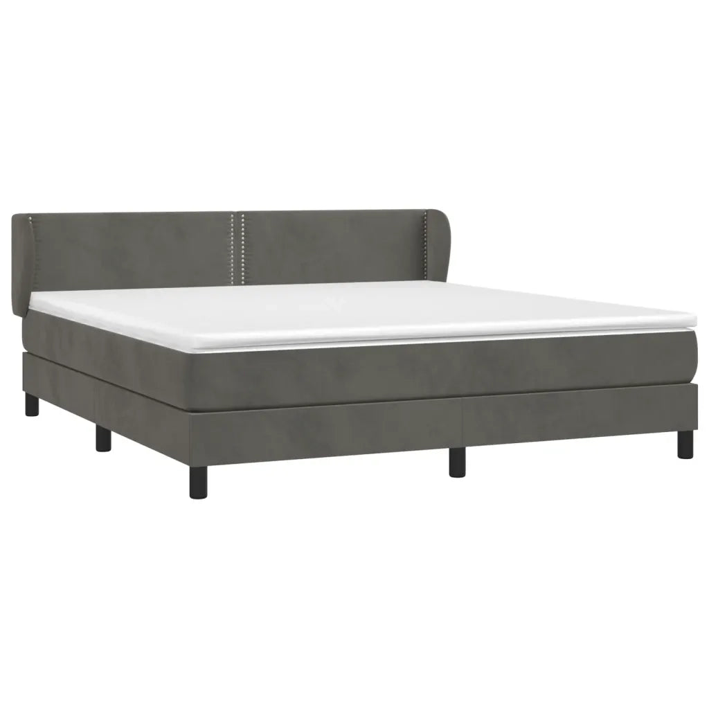 Giroletto a Molle con Materasso Grigio Scuro 180x200 cm Vellutocod mxl 122043