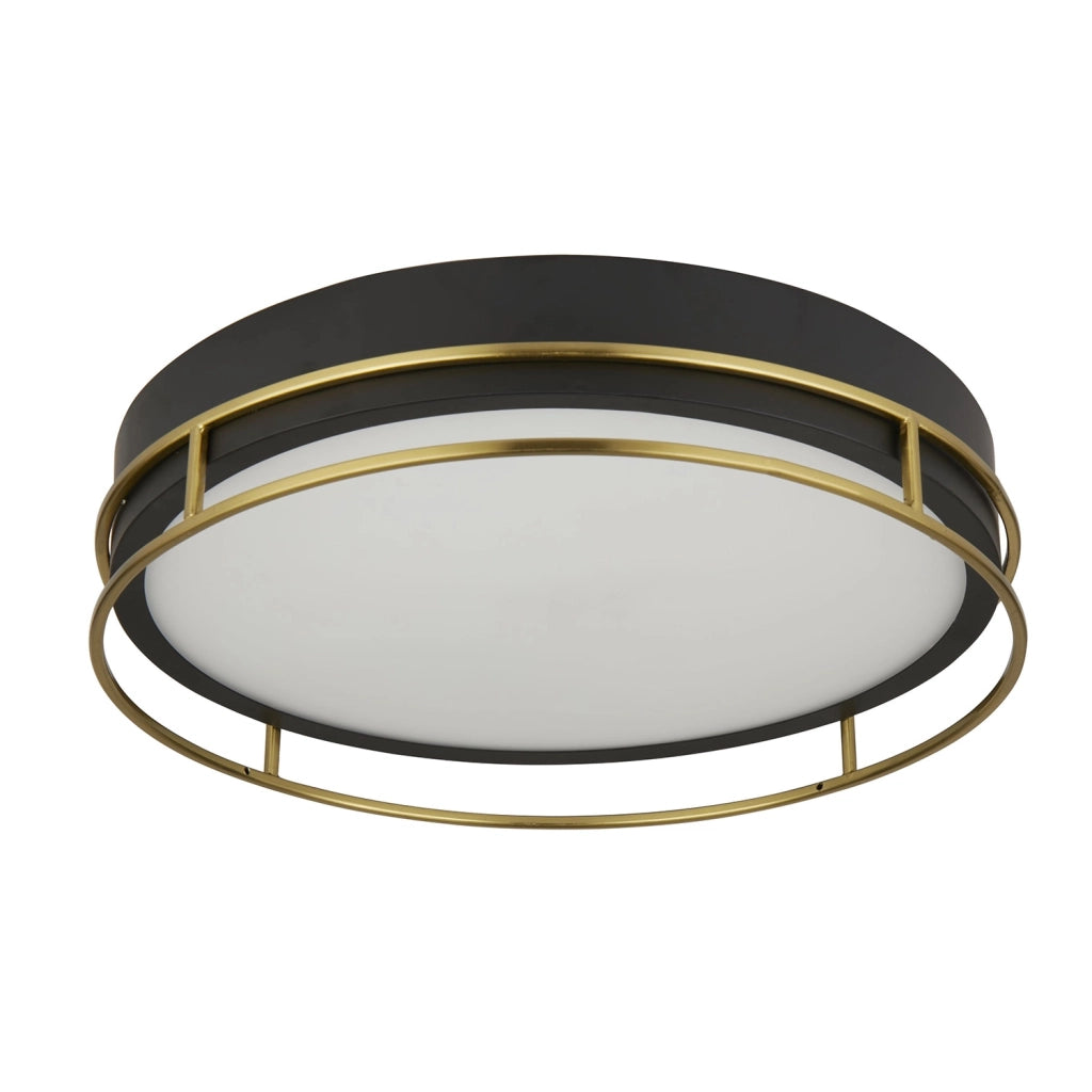 Plafoniera Contemporanea Fenice Acciaio Nero Vetro 3 Luci E14 40Cm