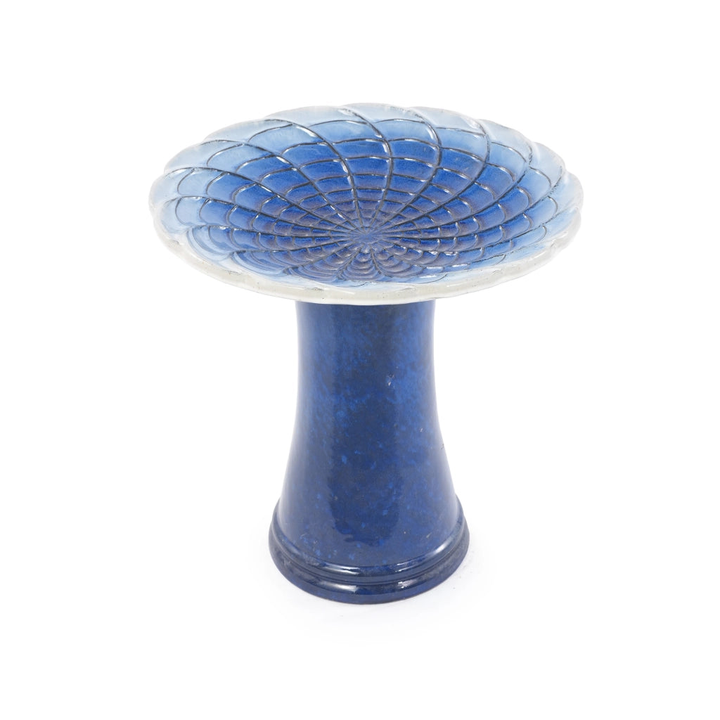 VASCA PER UCCELLI 43 cm Ø x H 45 cm in ceramica blu