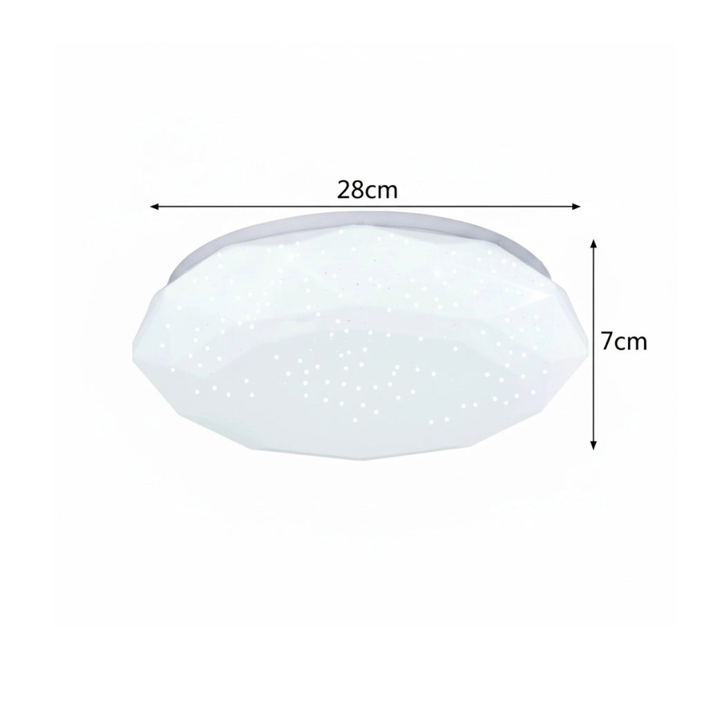 PLAFONIERA LED 24W 3000K-4000K-6500K LUCE REGOLABILE STILE DIAMANTE 31597