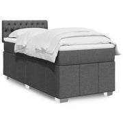 Giroletto a Molle con Materasso Grigio Scuro 90x190 cm Tessuto