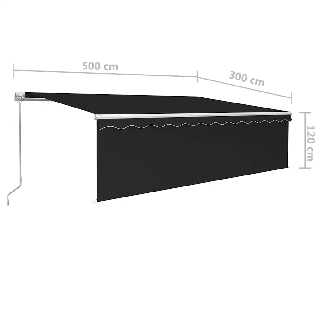Tenda Sole Retrattile Manuale Parasole LED 5x3m Antracite 3069344