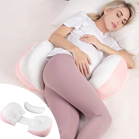 Cuscino per la gravidanza regolabile - Cuscino laterale - Cuscino per il corpo - Respirante - Portatile - Rosa - Cuscino per il sonno