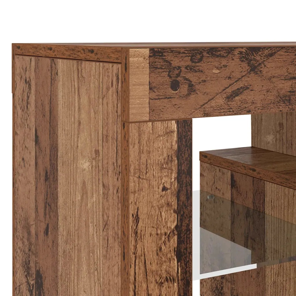Mobile Porta TV con LED Legno Antico 120x36,5x40 cm Multistrato