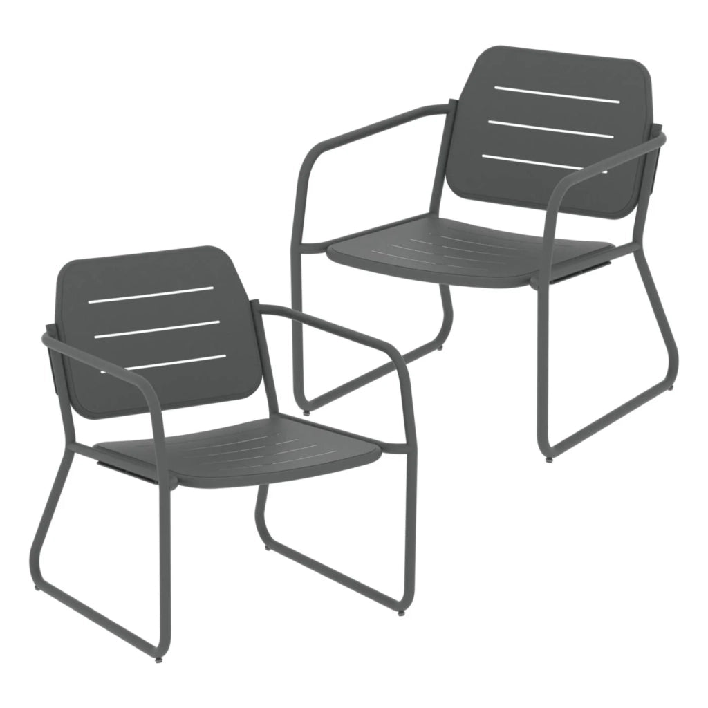 Set di mobili da giardino 4 pezzi acciaio grigio antracite 03_0009419
