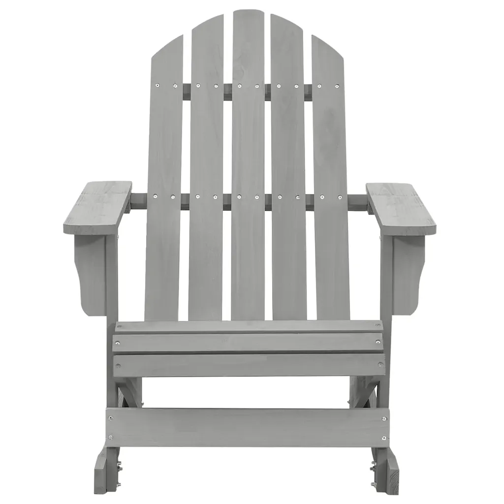 Sedia a Dondolo da Giardino in Legno Grigia cod mxl 17170