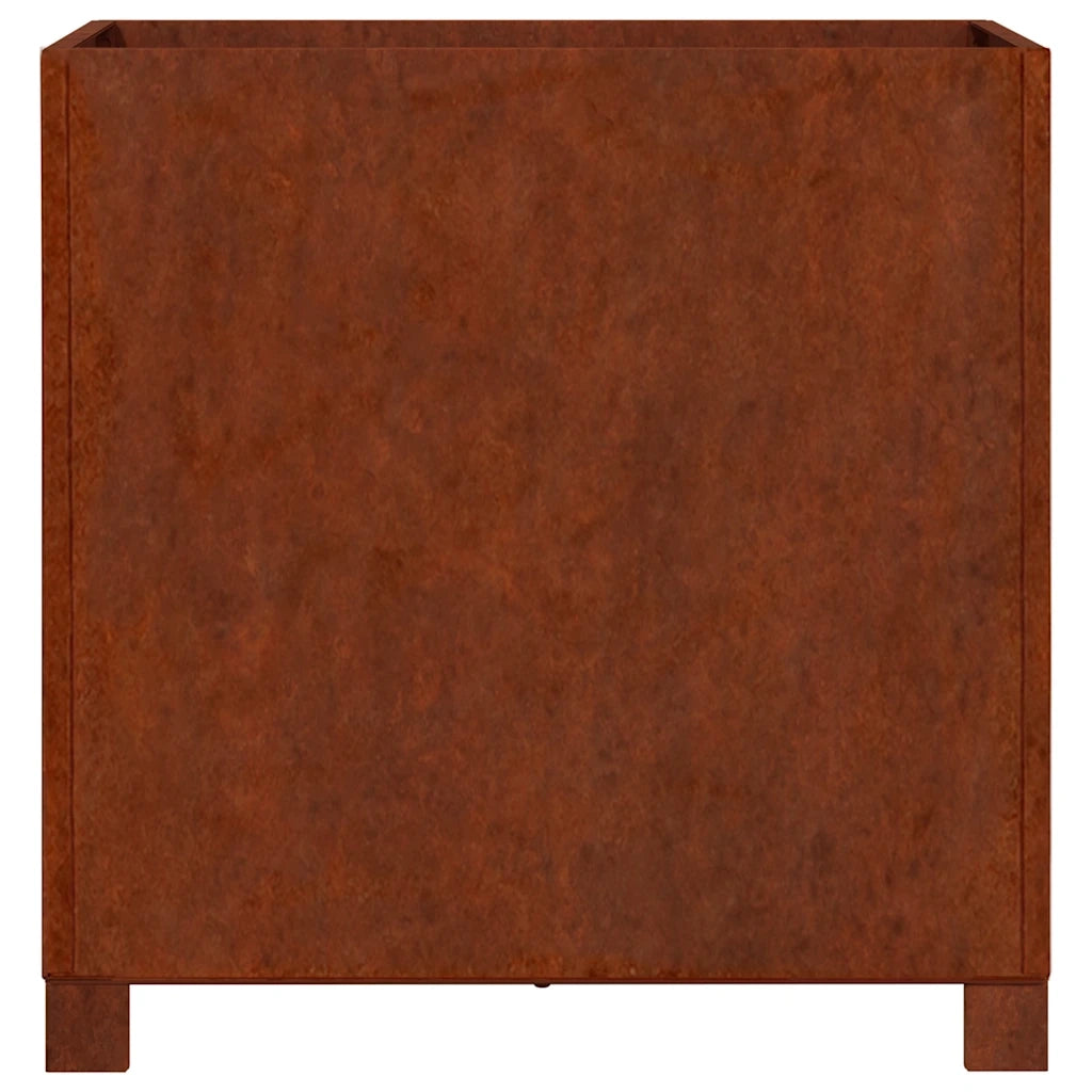 Fioriera con Gambe Ruggine-Vaso-Contenitore per Piante 50x50x50 cm Acciaio Corten