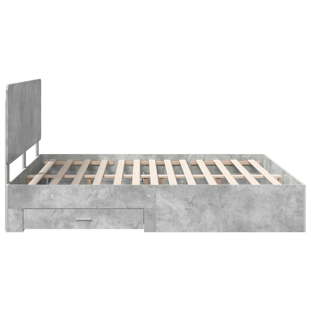 Struttura del letto con testiera Grigio cemento 200 x 200 cm