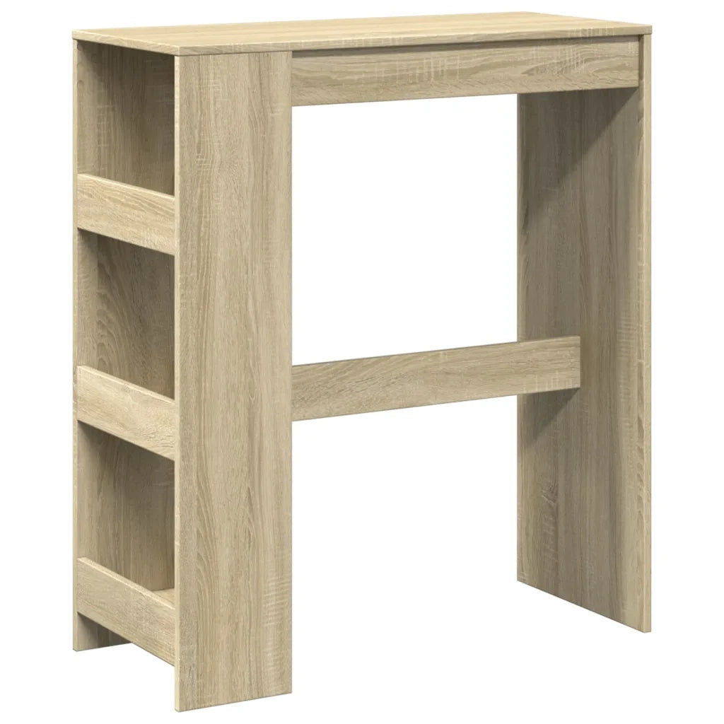 vidaXL Tavolo Bar con Rastrelliera Sonoma 90x40x103,5 cm Multistrato
