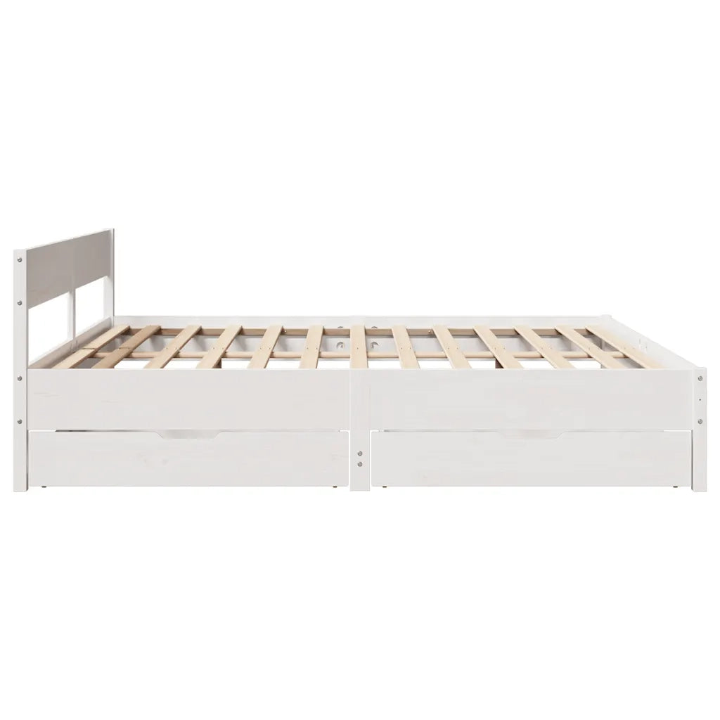 Letto senza Materasso Bianco 180x200 cm Legno Massello di Pino