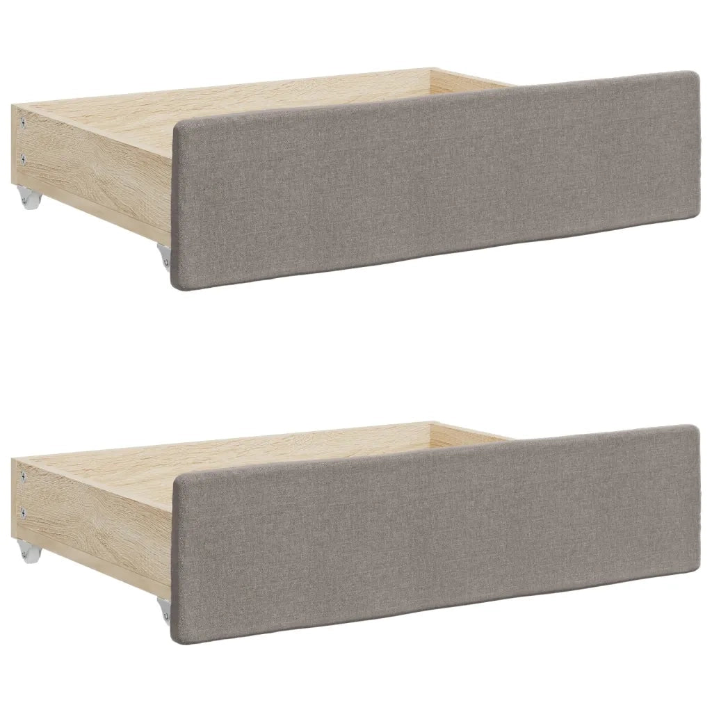 Divano Letto Estraibile con Cassetti-Sofa Letto-Daybed Tortora 100x200 cm Tessuto 700040