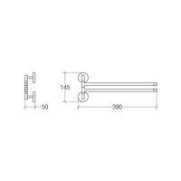 Lineabeta - Porta asciugamani doppio snodato Duemila in ottone cromato L.39 cm