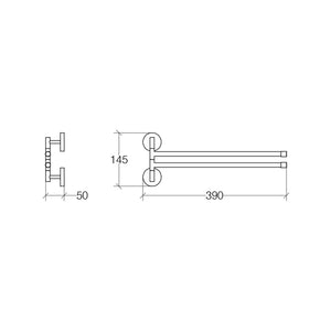 Lineabeta - Porta asciugamani doppio snodato Duemila in ottone cromato L.39 cm