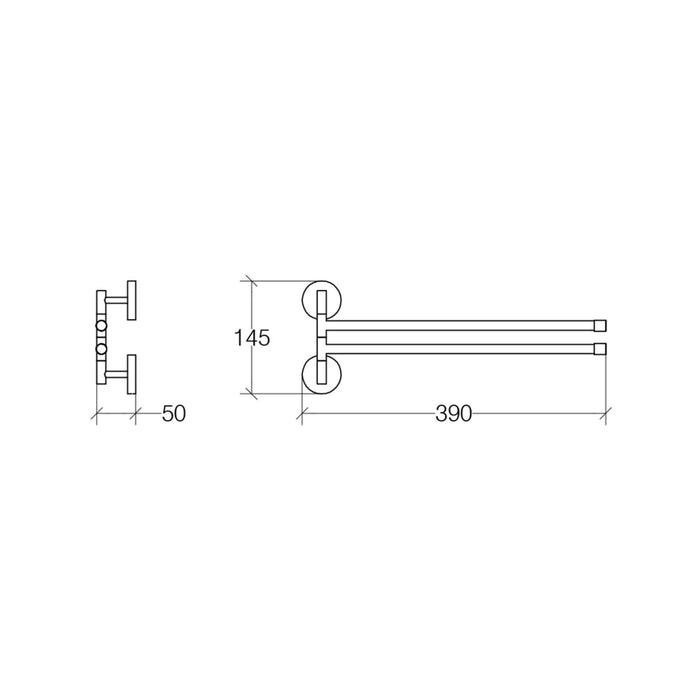 Lineabeta - Porta asciugamani doppio snodato Duemila in ottone cromato L.39 cm
