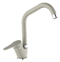 Miscelatore per cucina in ottone effetto avena granito beige, canna a ponte