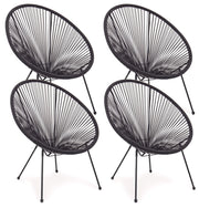 Poltrona da Giardino 72x78x89 cm in Acciaio e Corda Parker Nero
