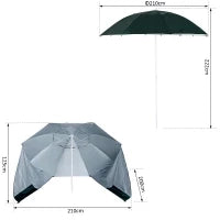Ombrellone da Spiaggia con Borsa da Viaggio Impermeabile e con Protezione UV, Verde