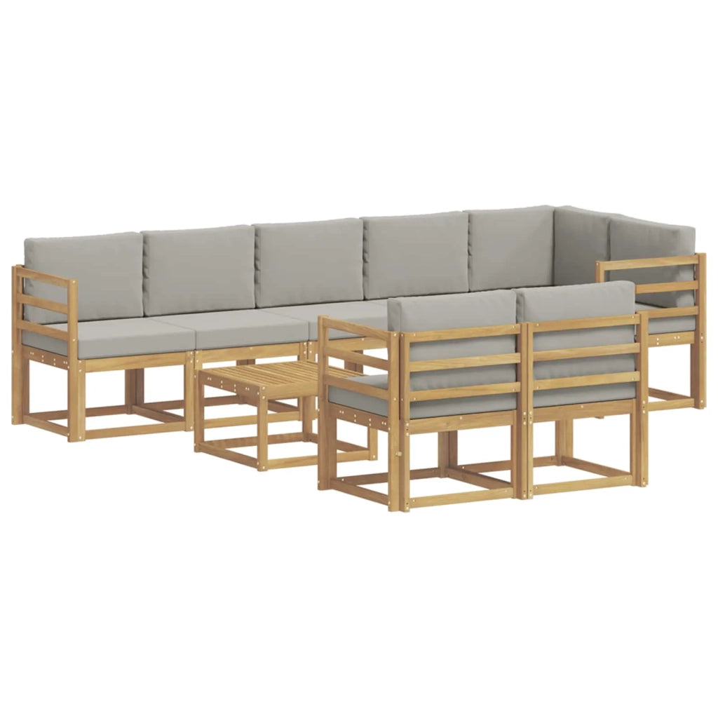 Set di divani da esterno 9 pcs Bianco e Grigio Chiaro 3387825