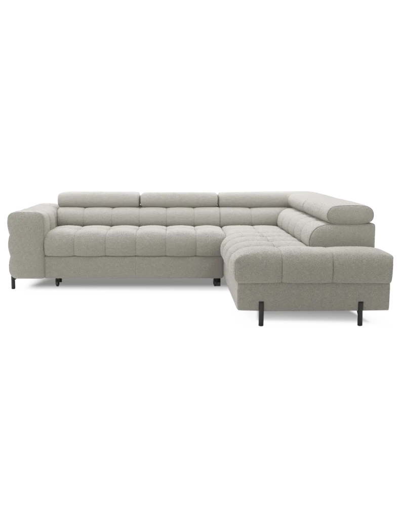 Divano angolare destro convertibile Beige 5 posti FERRUM con chaise longue 276x93x200cm