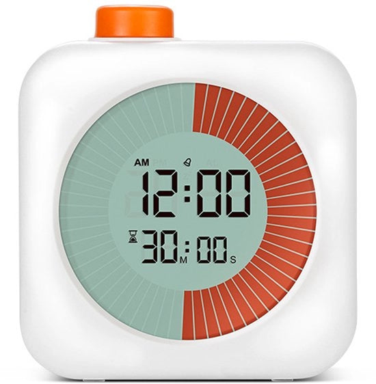 Timer digitale visivo 3 in 1 - orologio da sveglia - timer da cucina - timer da cucina digitale - Bianco - 9,1 × 8,2 × 3,4 cm - ABS