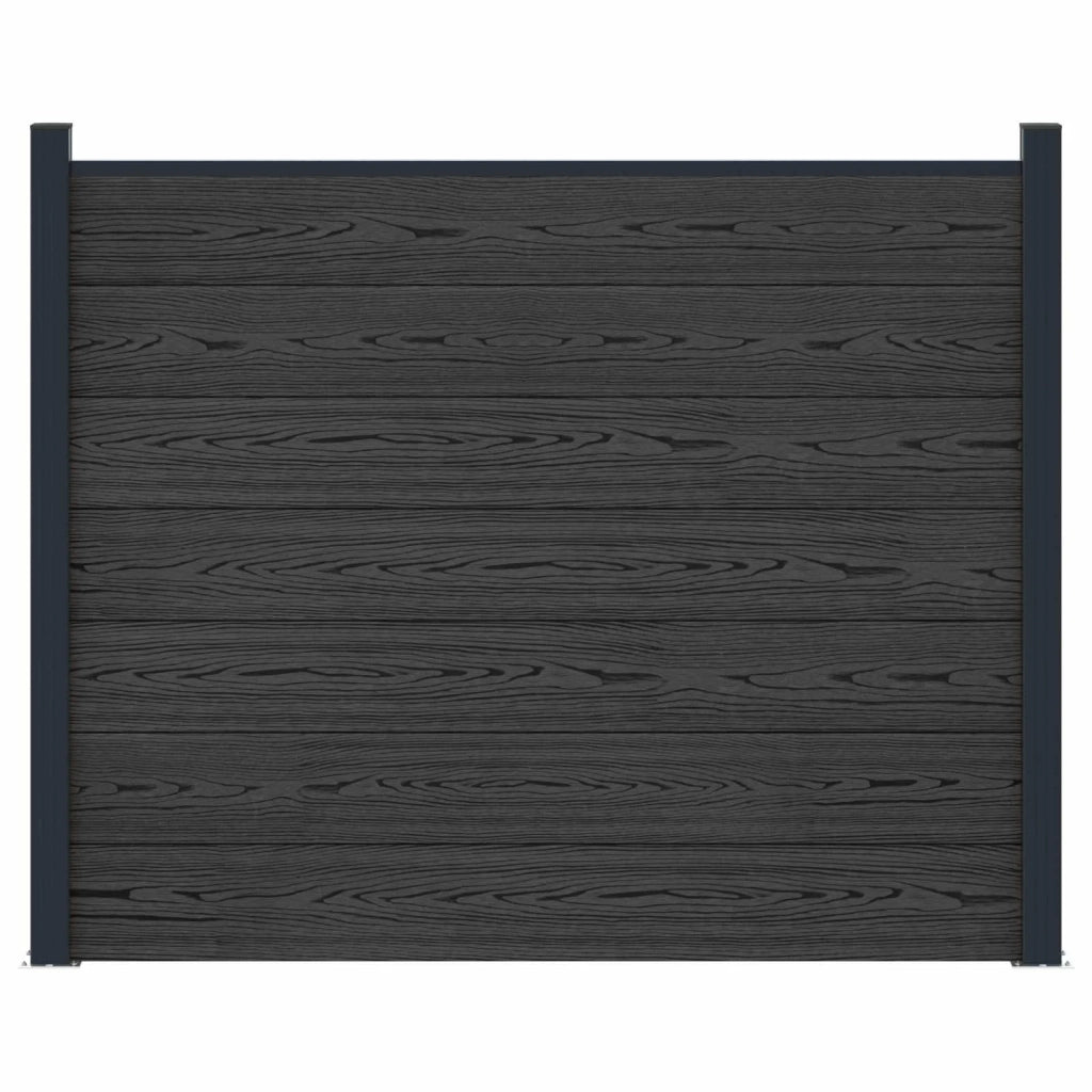 Pannello di recinzione | Recinzione da Giardino WPC e Alluminio Nero