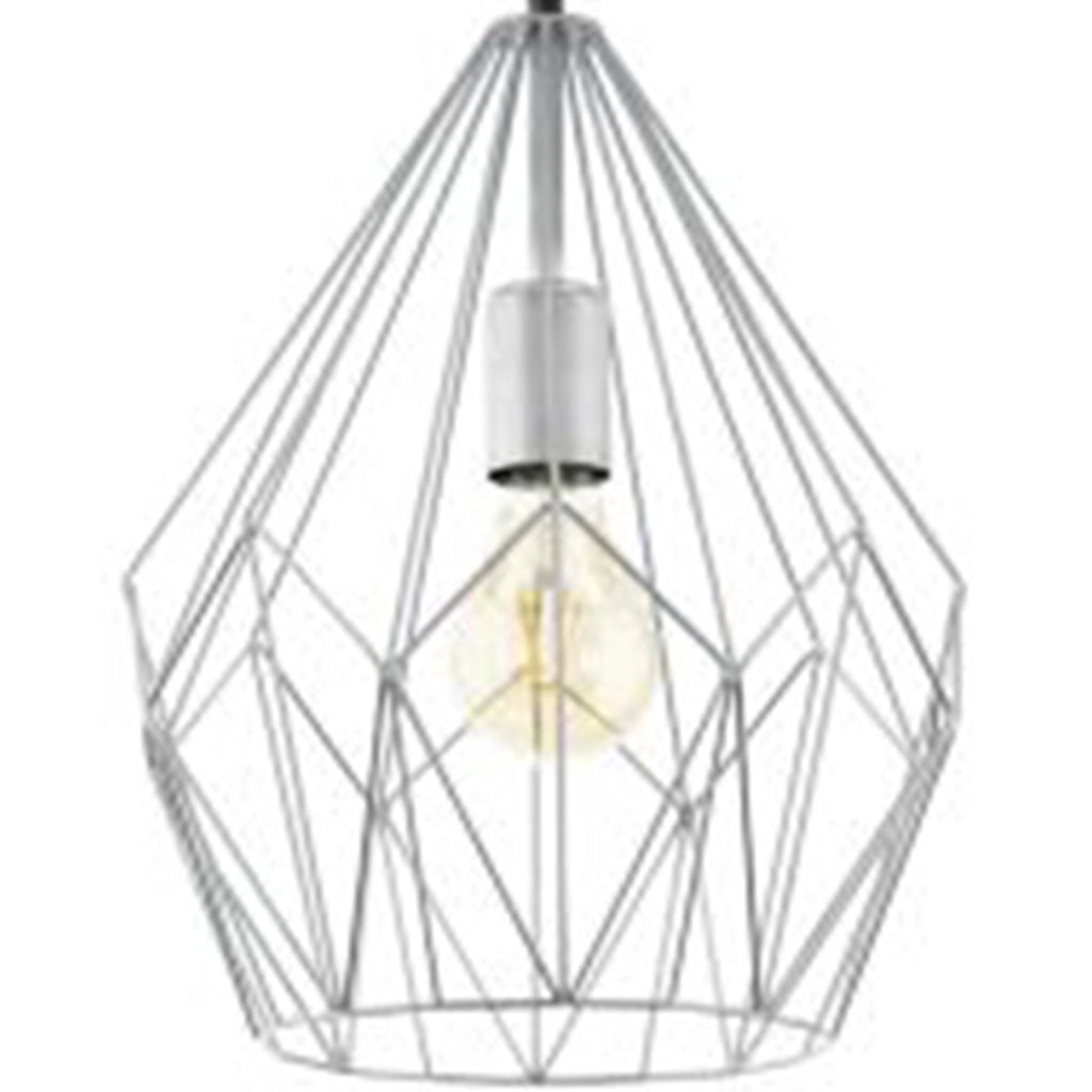 Sospensione Rustica-Country Cartlton Acciaio Argento 1 Luce E27