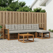 Set di divani da esterno 6 pz Naturale e Grigio Chiaro 3381899