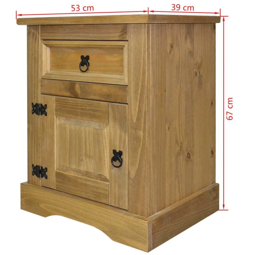 Comodino cassettiera armadio mobili per camera da letto comodino pino messicano gamma Corona 53 x 39 x 67 cm 1402113