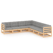 Set Divani da Giardino 7 pz con Cuscini Legno Massello di Pino cod mxl 44885
