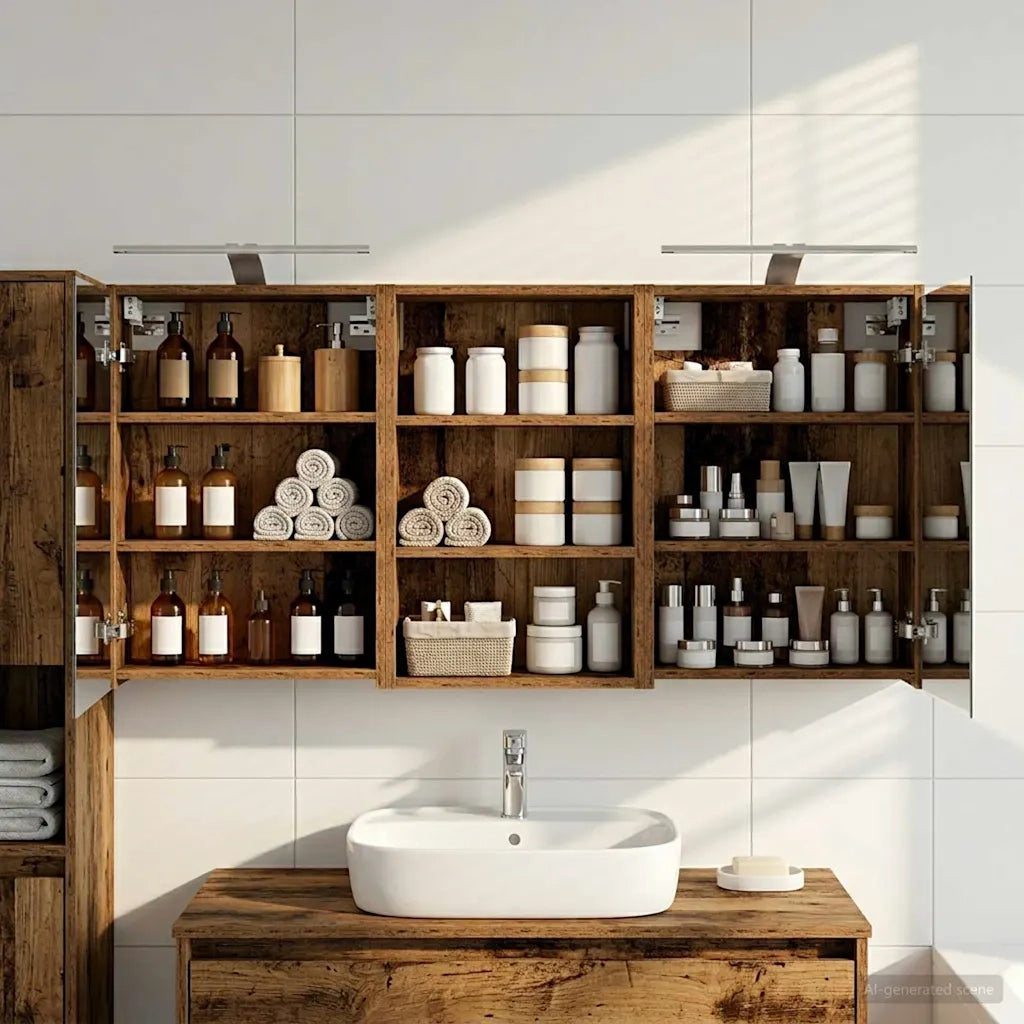 Set di Armadi da Bagno 3 pz 126 x 16 x 62.5 cm 3403838