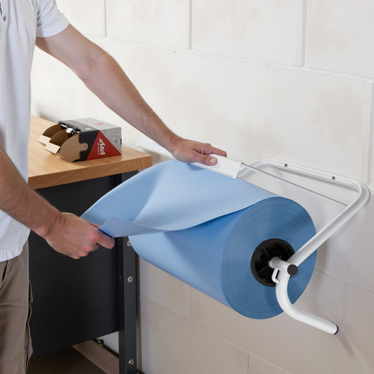 Portarotolo da muro, porta rotolo carta fino a Ø 40 x 34 cm, dispenser rotolo carta mani, in metallo, portarotolo da officina, da cucina