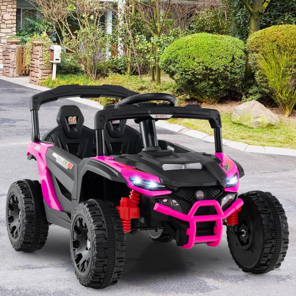 Auto elettrica 12V per bambini 3 velocit¨¤ luci LED clacson e sospensioni a molla, UTV fuoristrada con telecomando Rosso-Macchinine giocattoli