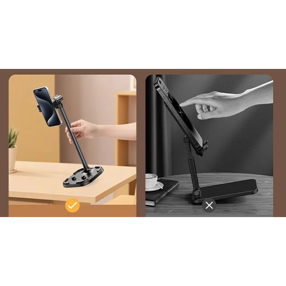 Trade Shop - Supporto Da Tavolo Per Telefoni Cellulari Tablet Con Clip Rotazione Regolabile Q-zj020 -