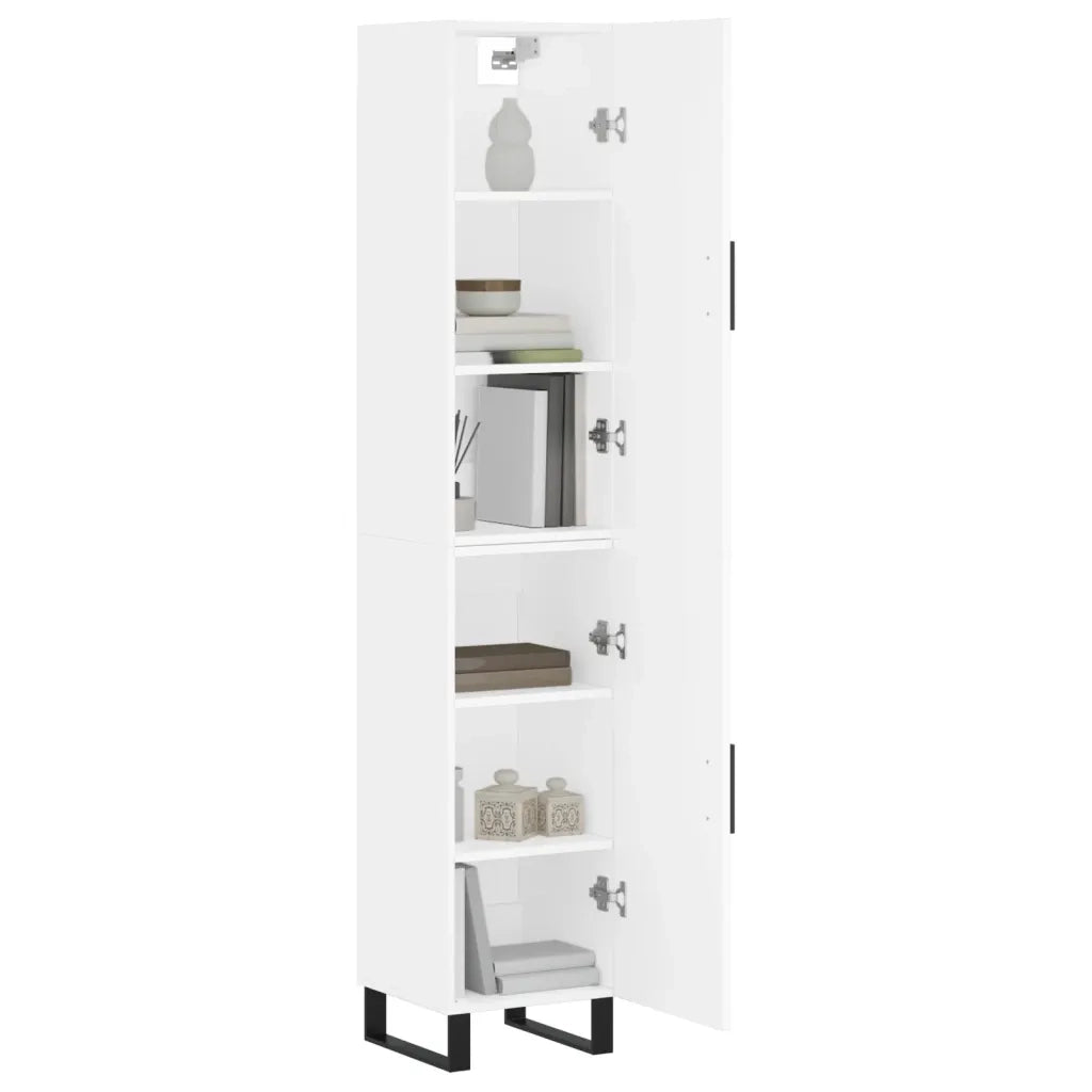 Credenza | Madia | Buffet da pranzo | Armadio da pranzo Bianca 34,5x34x180 cm in Legno Multistrato