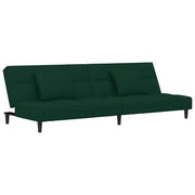 Divano letto | Sof¨¤ letto | Letto singolo a 2 Posti con 2 Cuscini Verde Scuro in Velluto